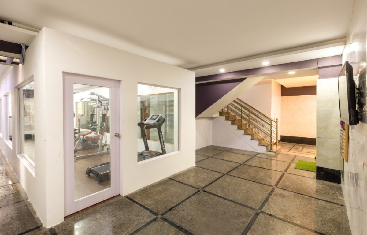 Dining hall serving nutritious vegetarian meals three times daily at Pelagia Palace PG